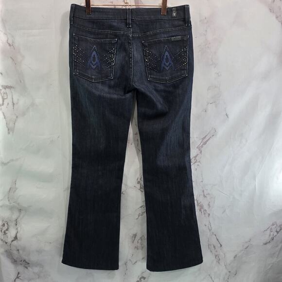 7 For All Mankind Jeans Womens 29 X 30 Y2K Dark Mid Rise A Pocket Denim Bootcut - Picture 1 of 12